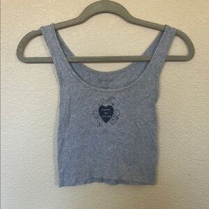 Gray Brandy Melville Ribbed Tank Top